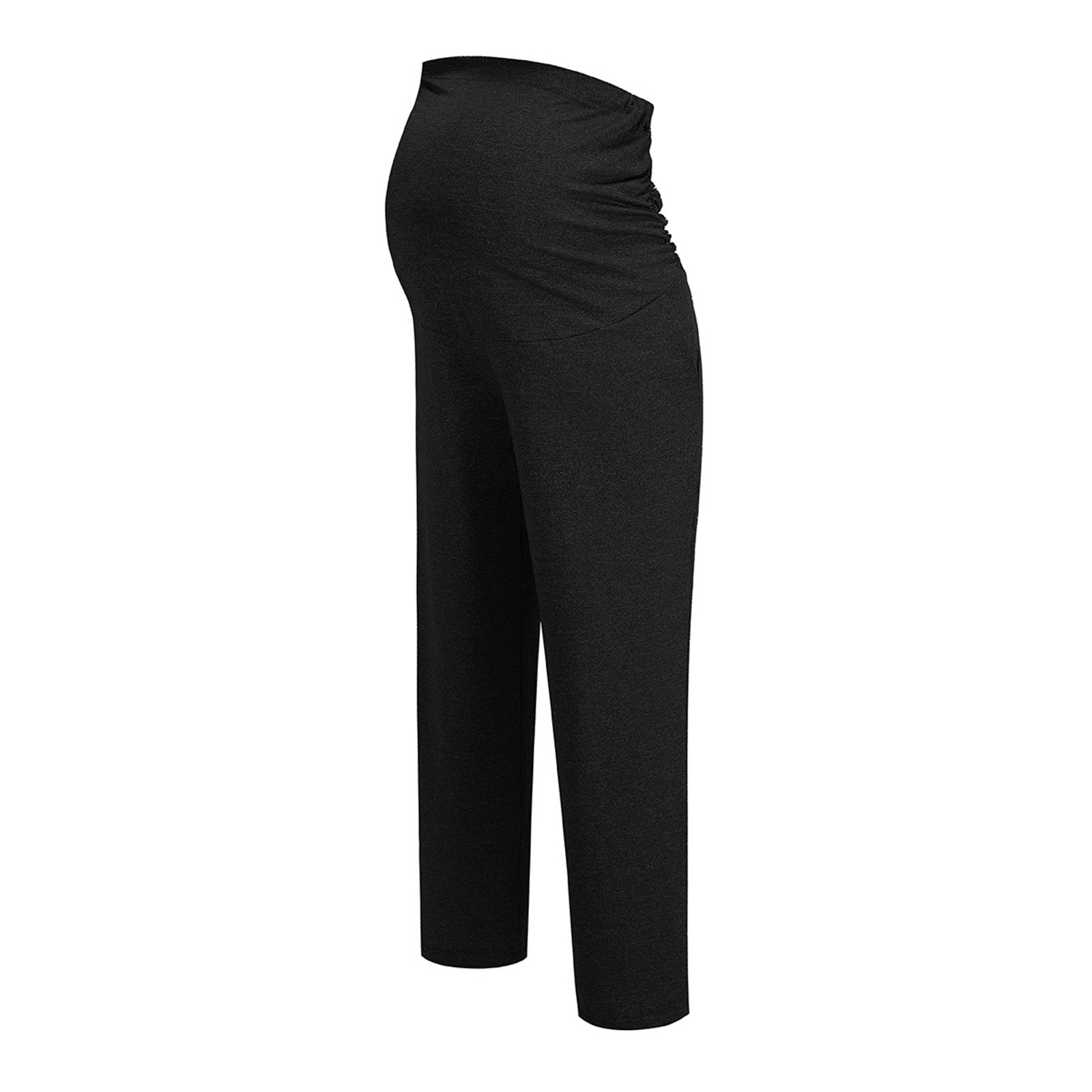 thumbnail image 5 of Pantalones rectos premamá para mujer: ajuste elástico y cómodo, color liso, lavables a máquina, aptos para el día a día/el trabajo, tallas S-XXL, 5 of 8